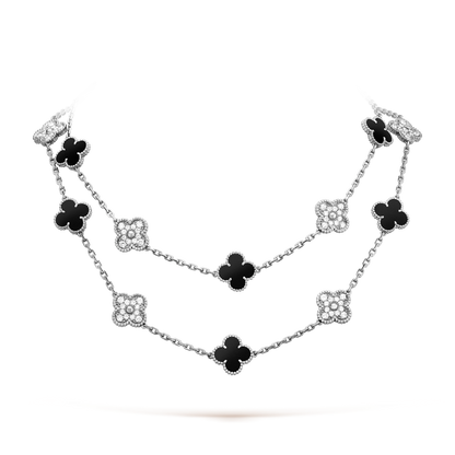 [Kismet Jewels ]CLOVER 20 MOTIFS ONYX DIAMOND SILVER