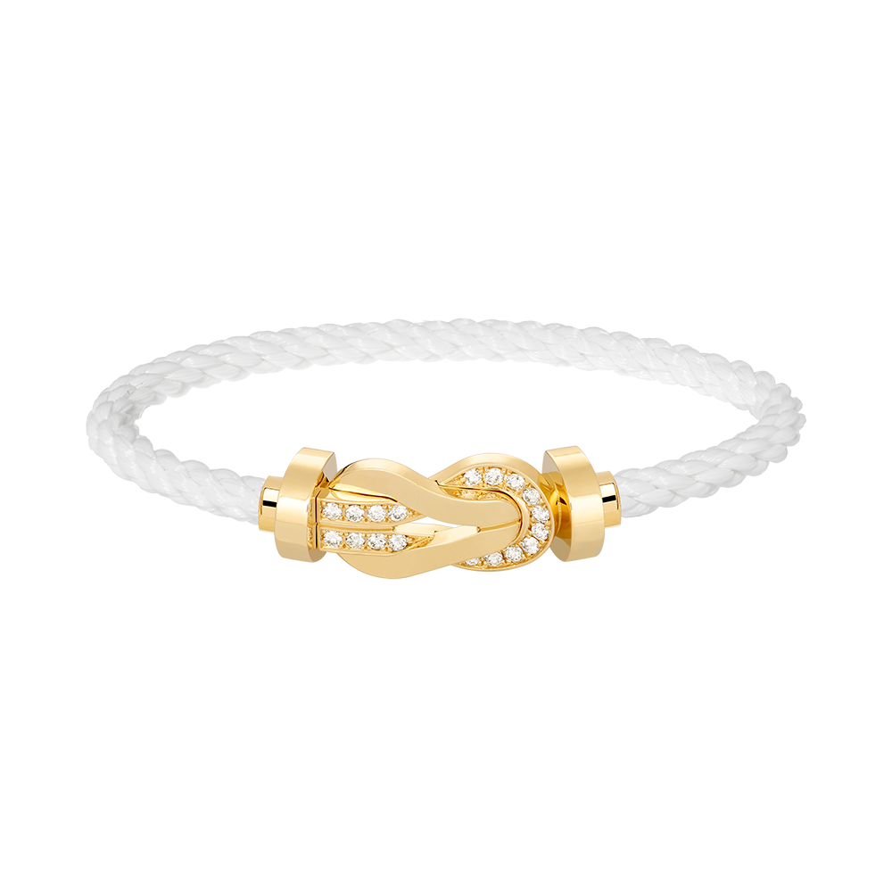 [Kismet Jewels ]CHANCE LARGE 8 FIGURE BUCKLE HALF DIAMOND BRACELET GOLD