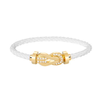 [Kismet Jewels ]CHANCE LARGE 8 FIGURE BUCKLE HALF DIAMOND BRACELET GOLD
