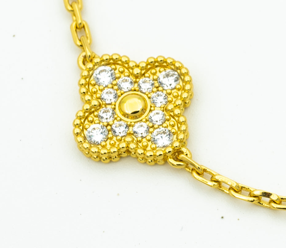 [Kismet Jewels ]CLOVER BRACELET 5 MOTIFS GOLD DIAMOND