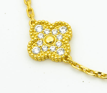 [Kismet Jewels ]CLOVER BRACELET 5 MOTIFS GOLD DIAMOND
