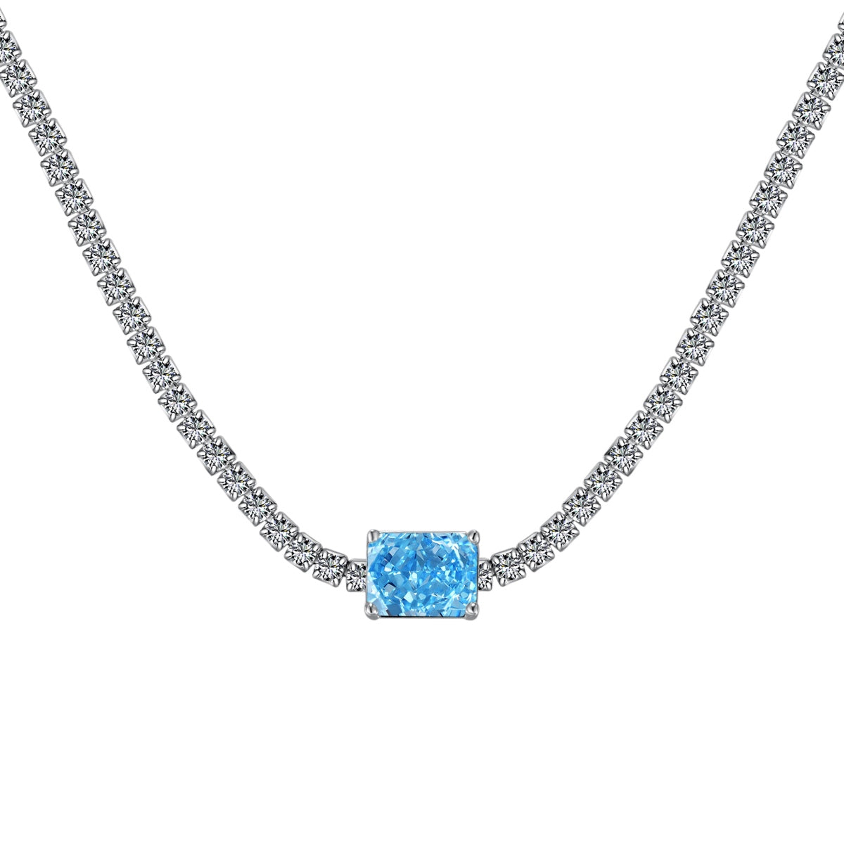 [Kismet Jewels ]2.0 carat Ornate Emerald Cut Necklace