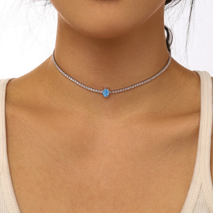 [Kismet Jewels ]1.0 carat Unique Pear Cut Tennis Necklace