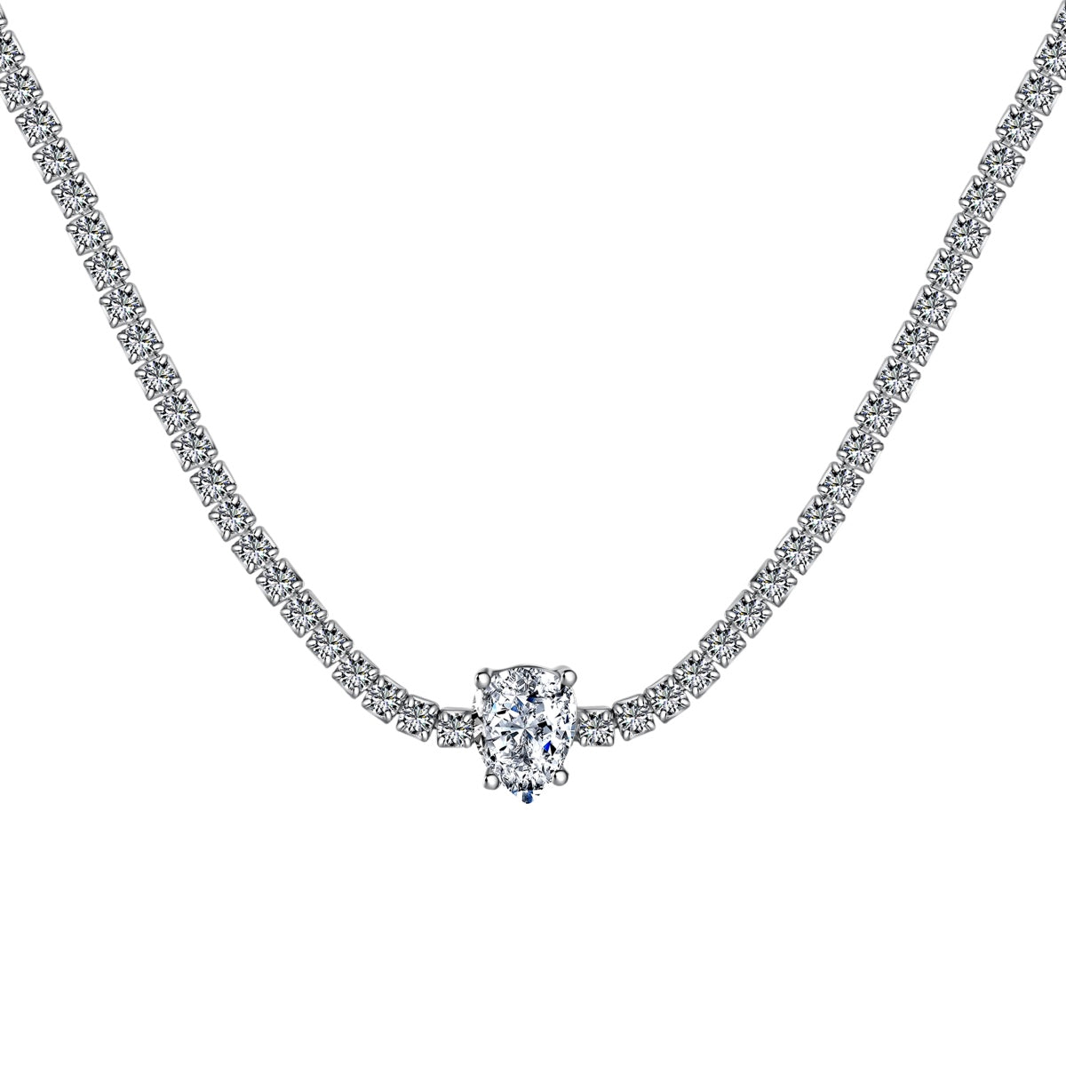 [Kismet Jewels ]1.0 carat Unique Pear Cut Tennis Necklace