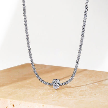 [Kismet Jewels ]1.0 carat Unique Pear Cut Tennis Necklace