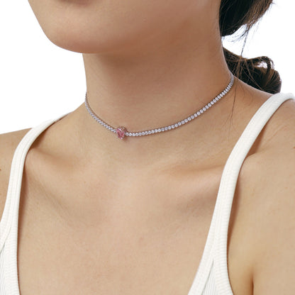 [Kismet Jewels ]1.0 carat Unique Pear Cut Tennis Necklace