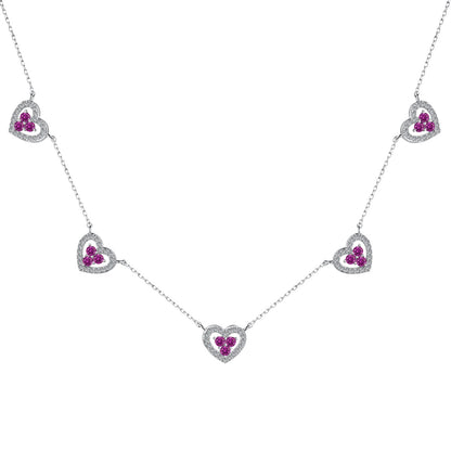 [Kismet Jewels ]Sparkling Five Heart Necklace