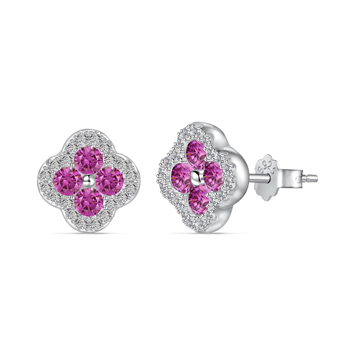 [Kismet Jewels ]Four-Leaf Clover Flower Shaped Earrings
