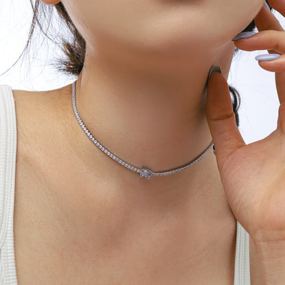 [Kismet Jewels ]1.0 Carat Shining Oval Cut Necklace