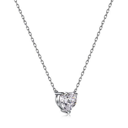 [Kismet Jewels ]Heart Shape Main Stone Pendant Collarbone Necklace