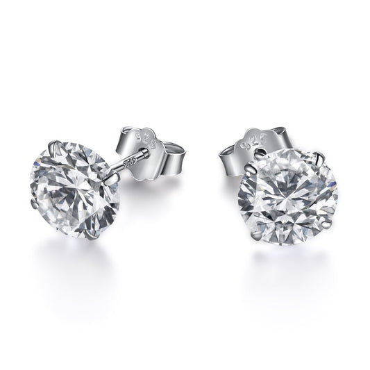 [Kismet Jewels ]Stylish Shiny Round Center Stone Stud Earrings