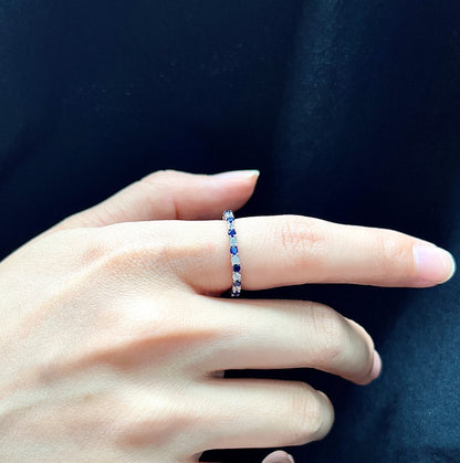 [Kismet Jewels ]Exquisite Colorful Round Cut Tennis Ring