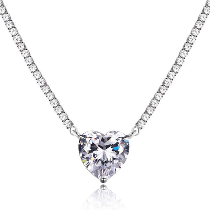 [Kismet Jewels ]8.0 Carat Versatile Colorful Sweet Heart-Shaped Tennis Necklace