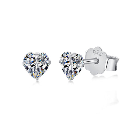 [Kismet Jewels ]Sparkling Heart Shaped Simple Earrings