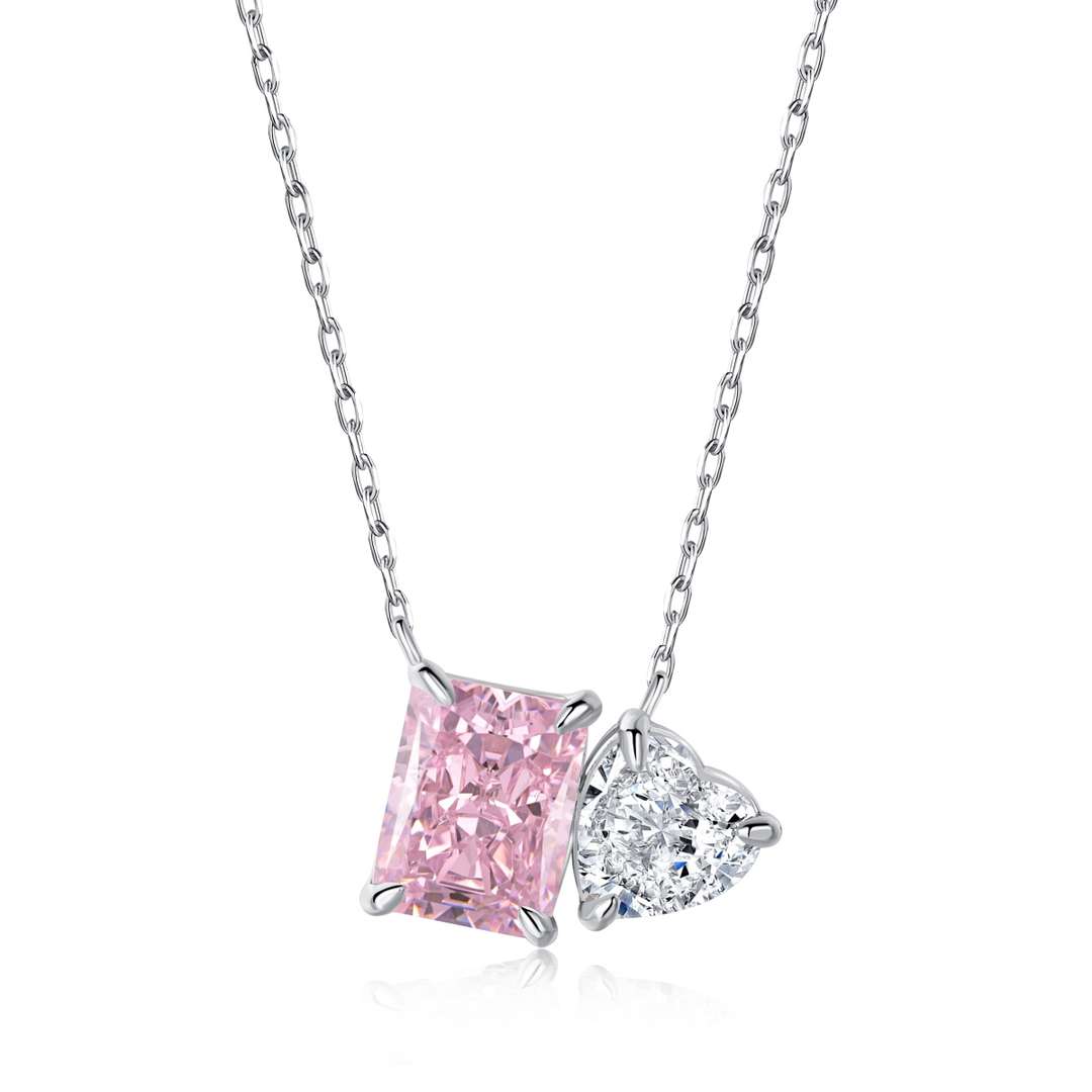 [Kismet Jewels ]Dazzling Square & Heart Shape Necklace