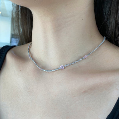 [Kismet Jewels ]Luxurious Colorful Flower Tennis Necklace