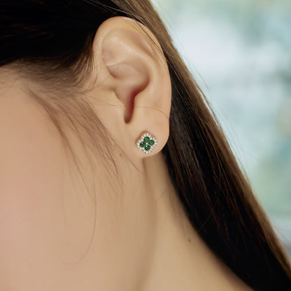 [Kismet Jewels ]Four-Leaf Clover Flower Shaped Earrings