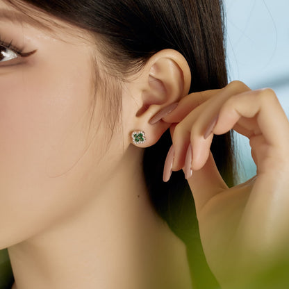 [Kismet Jewels ]Four-Leaf Clover Flower Shaped Earrings