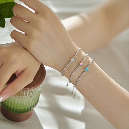 [Kismet Jewels ]0.5 Carat Elegant Romantic Heart Shape Lover Bracelet