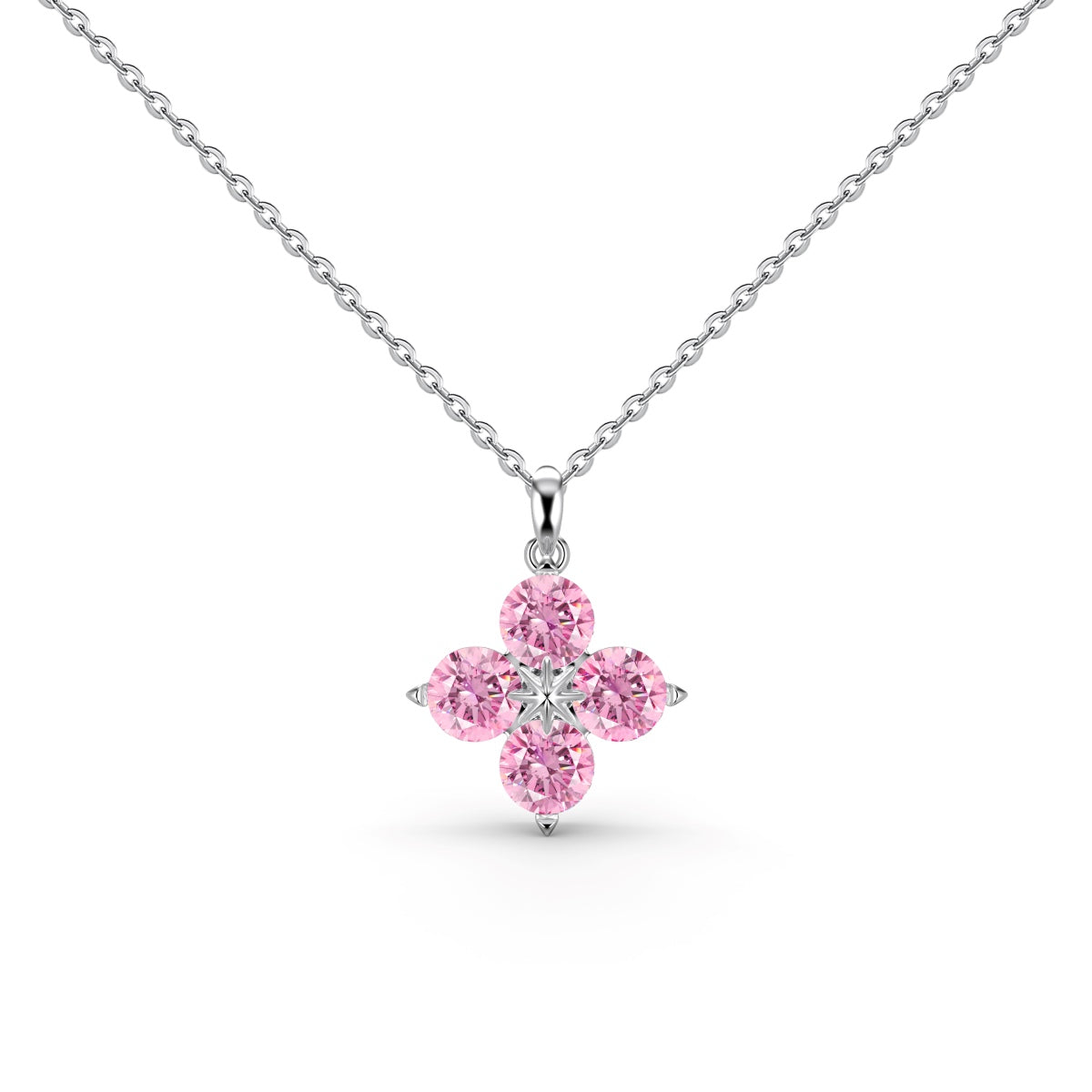 [Kismet Jewels ]Four-Leaf Clover And Eight-Pointed Star Necklace