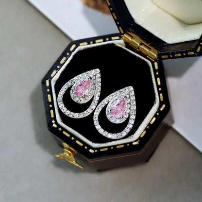 [Kismet Jewels ]Sparkling Delicate Water Drop Shape Daily Earrings