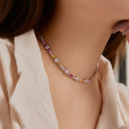 [Kismet Jewels ]Delicate Colorful Rainbow Tennis Chain