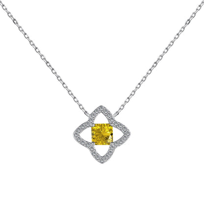 [Kismet Jewels ]Exquisite Flower Shape Princess Cut Necklace