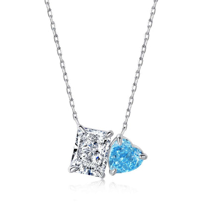 [Kismet Jewels ]Dazzling Square & Heart Shape Necklace