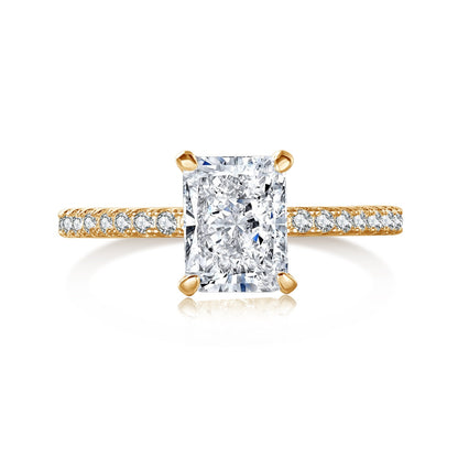 [Kismet Jewels ]2.0 Carat Dazzling Sparkling Radiant Cut Party Ring