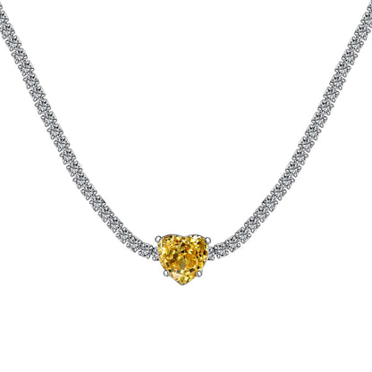 [Kismet Jewels ]2.0 Carat Sparkling Tennis Heart Cut Necklace