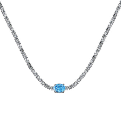 [Kismet Jewels ]1.0 Carat Shining Oval Cut Necklace