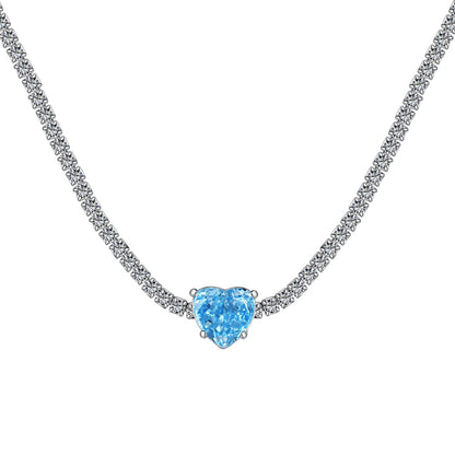 [Kismet Jewels ]2.0 Carat Sparkling Tennis Heart Cut Necklace