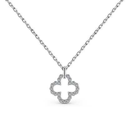 [Kismet Jewels ]Four-Leaf Clover Hollow Design Exquisite Necklace