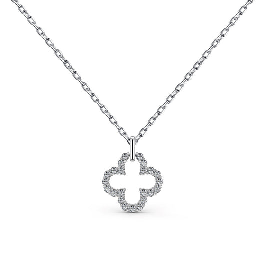 [Kismet Jewels ]Four-Leaf Clover Hollow Design Exquisite Necklace
