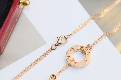 [Kismet Jewels ]LOVE NECKLACE ADJUSTABLE ROSE GOLD 2 DIAMOND