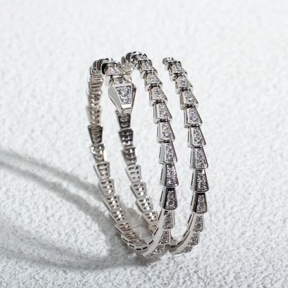 [Kismet Jewels ]SERPENTI BRACELET SILVER DIAMOND DOUBLE ROW