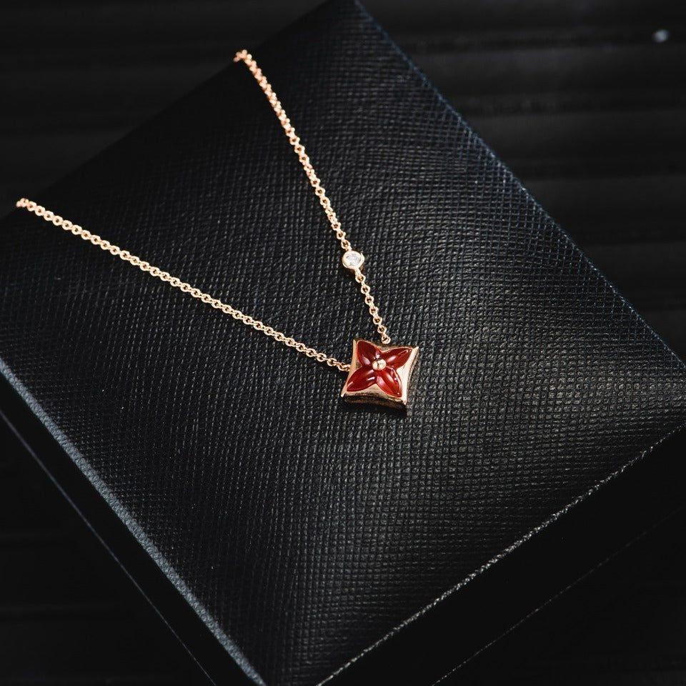 [Kismet Jewels ]STAR NECKLACE PINK GOLD 1 DIAMOND