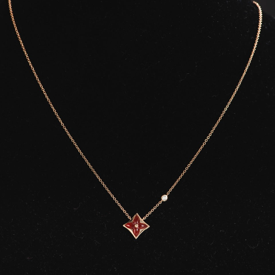 [Kismet Jewels ]STAR NECKLACE PINK GOLD 1 DIAMOND
