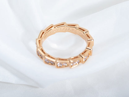 [Kismet Jewels ]SERPENTI RING PINK GOLD DIAMOND PAVED 3MM