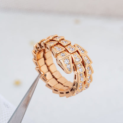 [Kismet Jewels ]SERPENTI RING PINK GOLD DIAMOND DOUBLE ROW