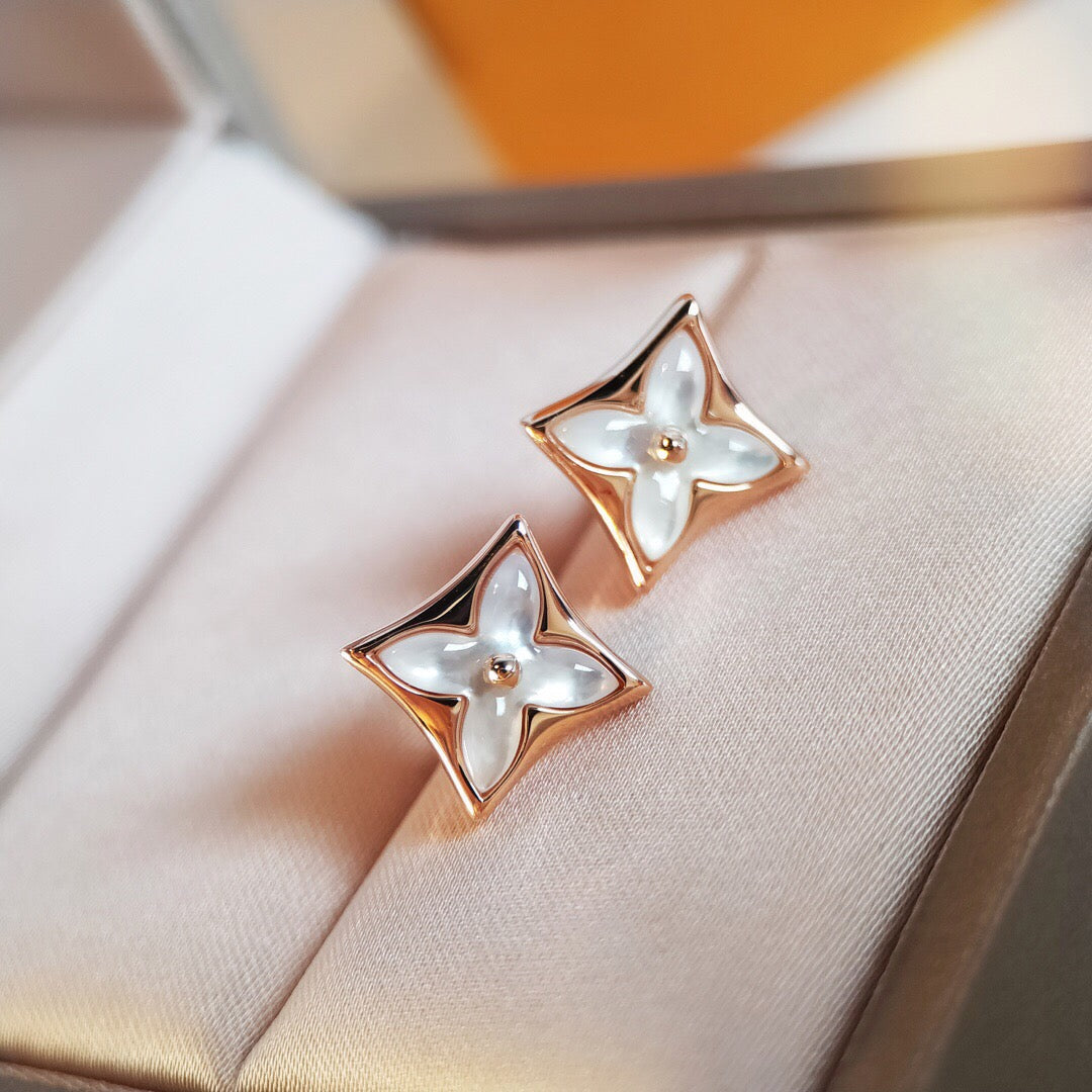 [Kismet Jewels ]STAR MOP PINK GOLD EARRINGS