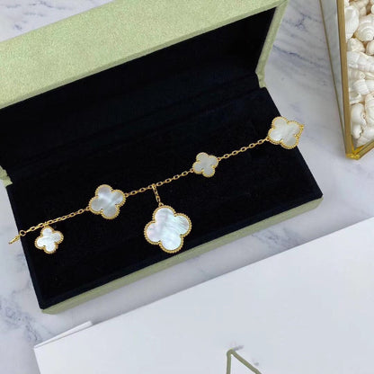 [Kismet Jewels ]MAGIC CLOVER MOP GOLD BRACELET 5 MOTIFS