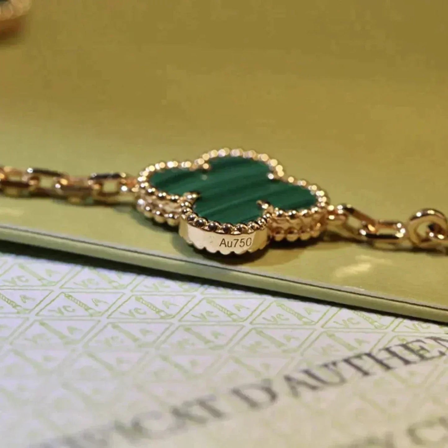 [Kismet Jewels ]CLOVER 5 MOTIFS MALACHITE BRACELET