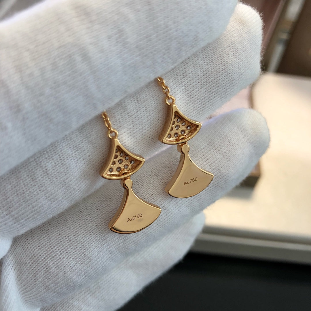 [Kismet Jewels ]DREAM EARRINGS 3 MOTIFS DIAMOND MOP PINK GOLD