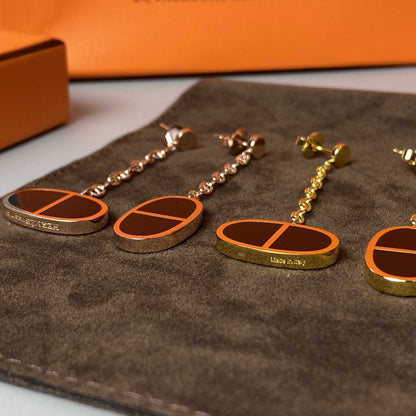 [Kismet Jewels ]CHAINE VERSO BLACK CERAMIC EARRINGS