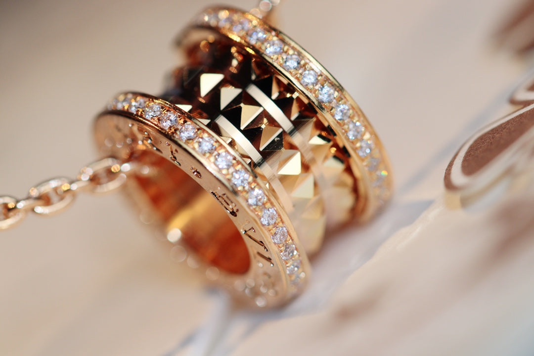 [Kismet Jewels ]ZERO 1 ROCK PEDANT PINK GOLD NECKLACE