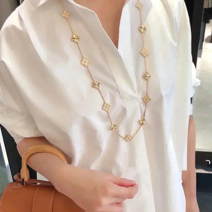 [Kismet Jewels ]CLOVER 20 MOTIFS LASER DIAMOND NECKLACE