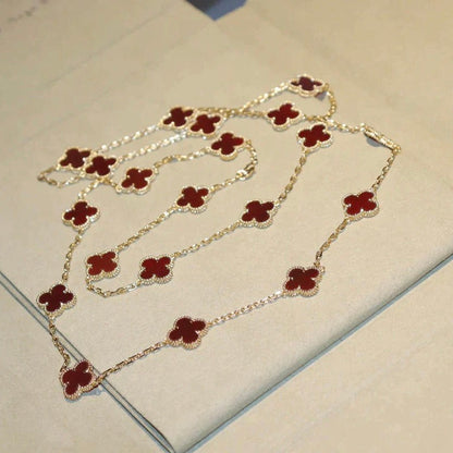 [Kismet Jewels ]CLOVER 20 MOTIFS CARNELIAN NECKLACE