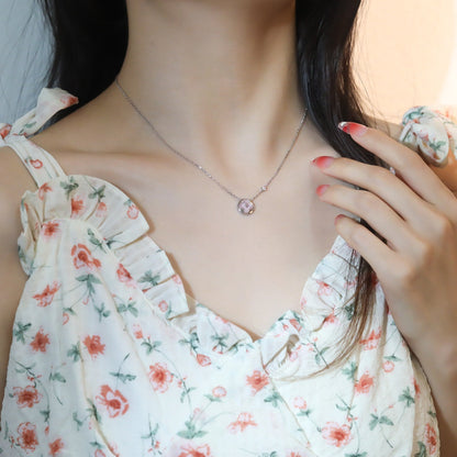 [Kismet Jewels ]SUN PEDANT PINK GOLD 1 DIAMOND NECKLACE