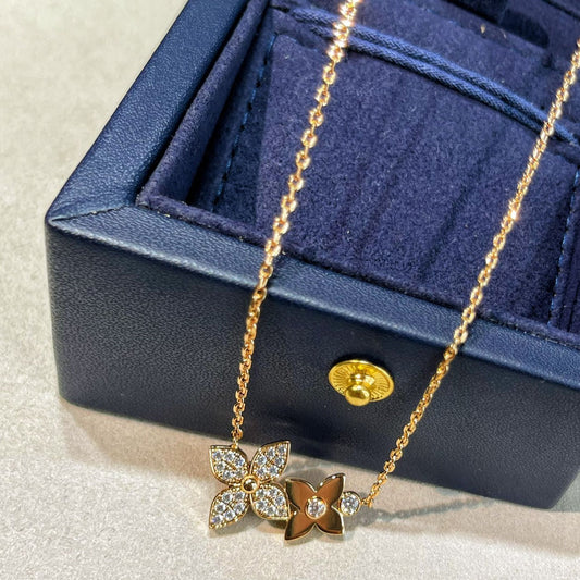 [Kismet Jewels ]STAR BLOSSOM NECKLACE PINK GOLD DIAMONDS